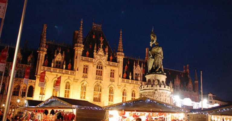 Marché de Noël de Bruges et sculptures de glace