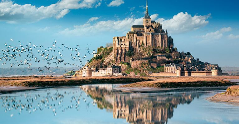 Normandie - Grandes marées au Mont Saint Michel & la Cité de la Mer 